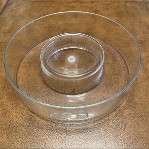 Chip & Dip platter Sterling Cut Glass 12” diameter